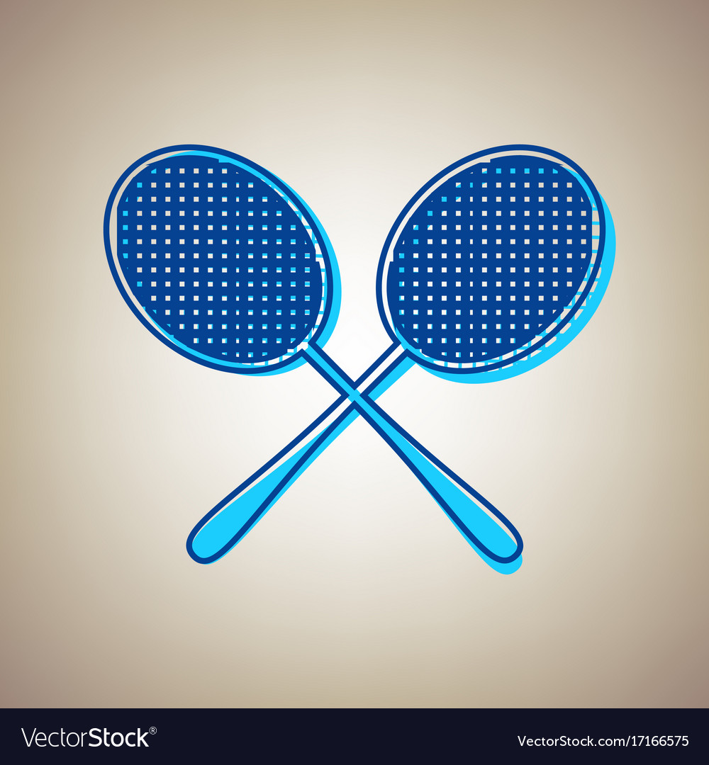 Two tennis racket sign sky blue icon