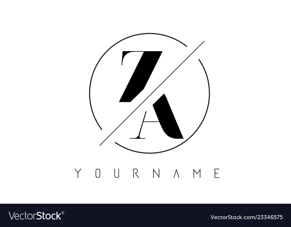 Za letter logo with cutted and intersected design Vector Image