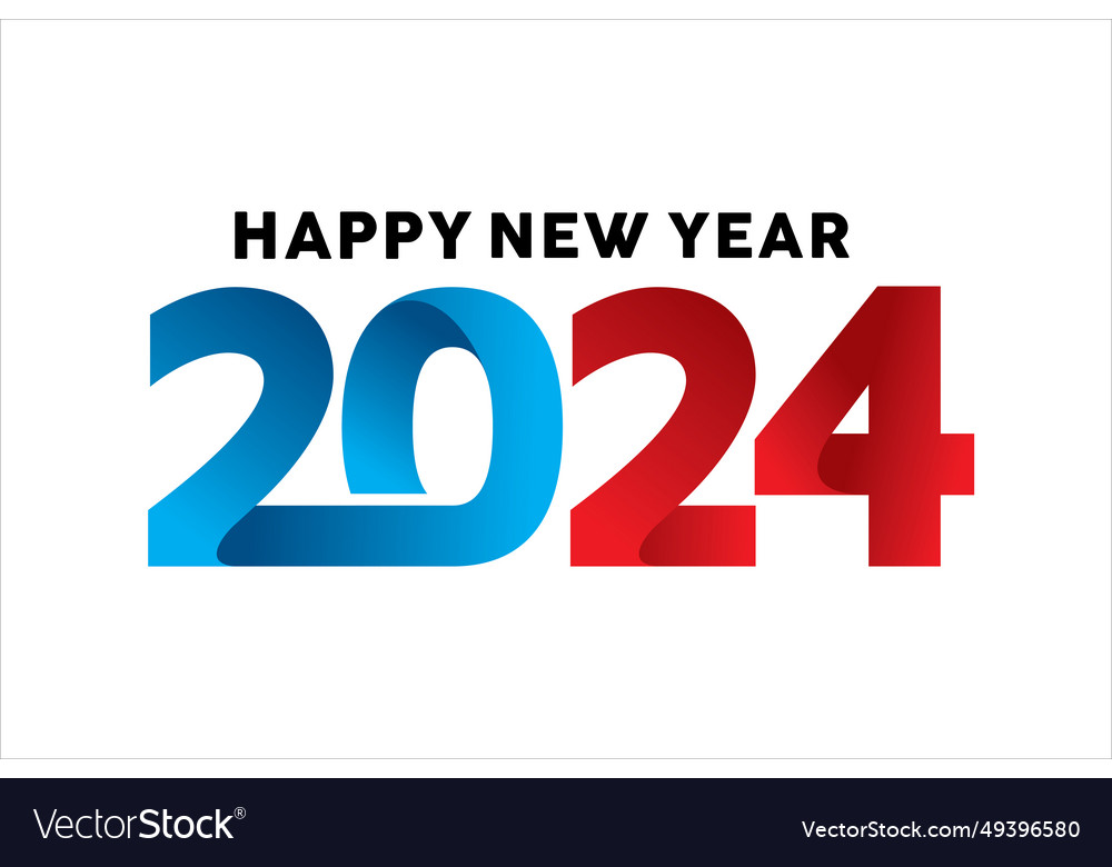 2024 happy new year number design template Vector Image