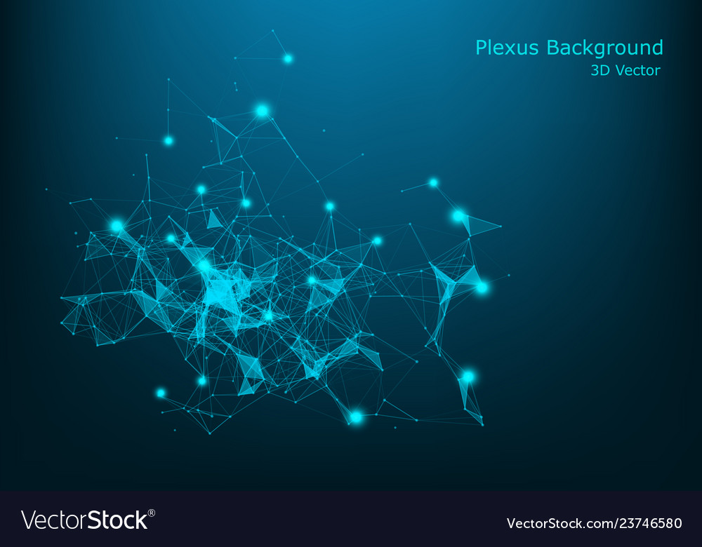 Abstract illuminated particles and lines plexus Vector Image Abstract illuminated particles and lines plexus