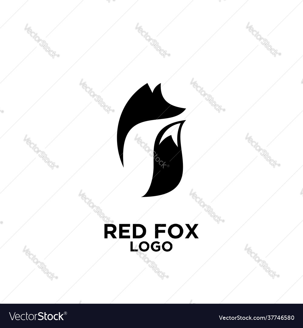 Abstract premium black fox logo icon design