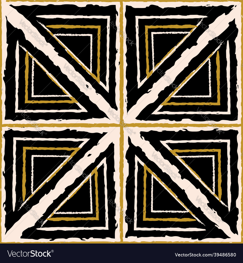 Beige yellow grid tile black repeat pattern vector image Beige yellow grid tile black repeat pattern