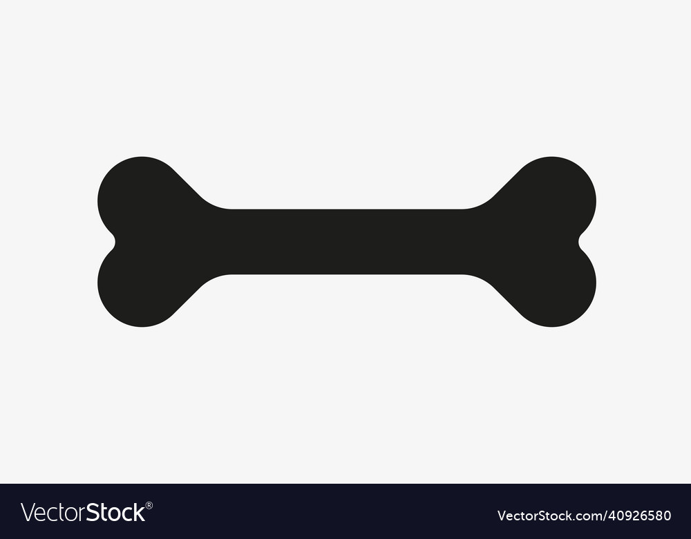 Black icon of a bone dog food symbol Royalty Free Vector