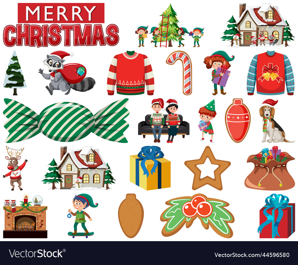 Christmas characters and elements set
