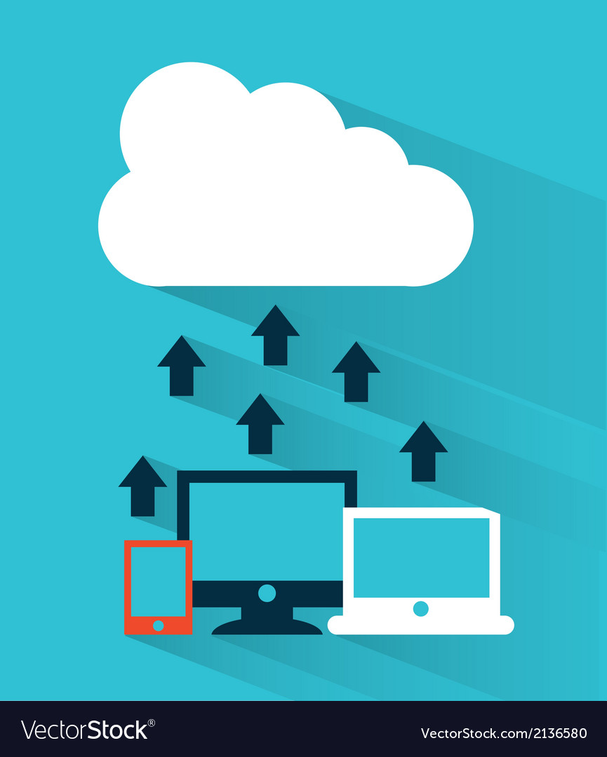 Cloud computing over blue background