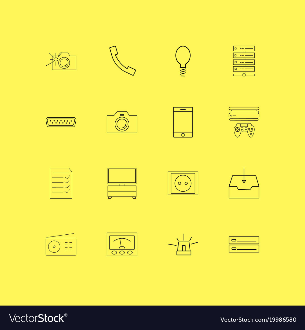 Devices linear icon set simple outline icons