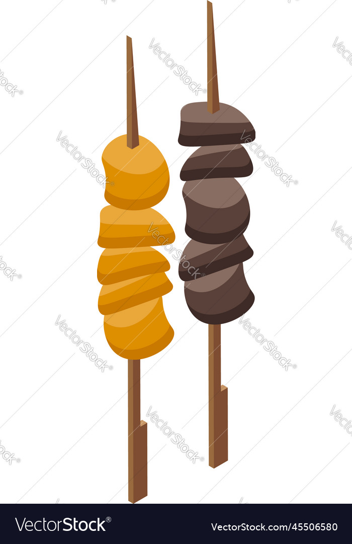 Food stick menu icon isometric japan Royalty Free Vector