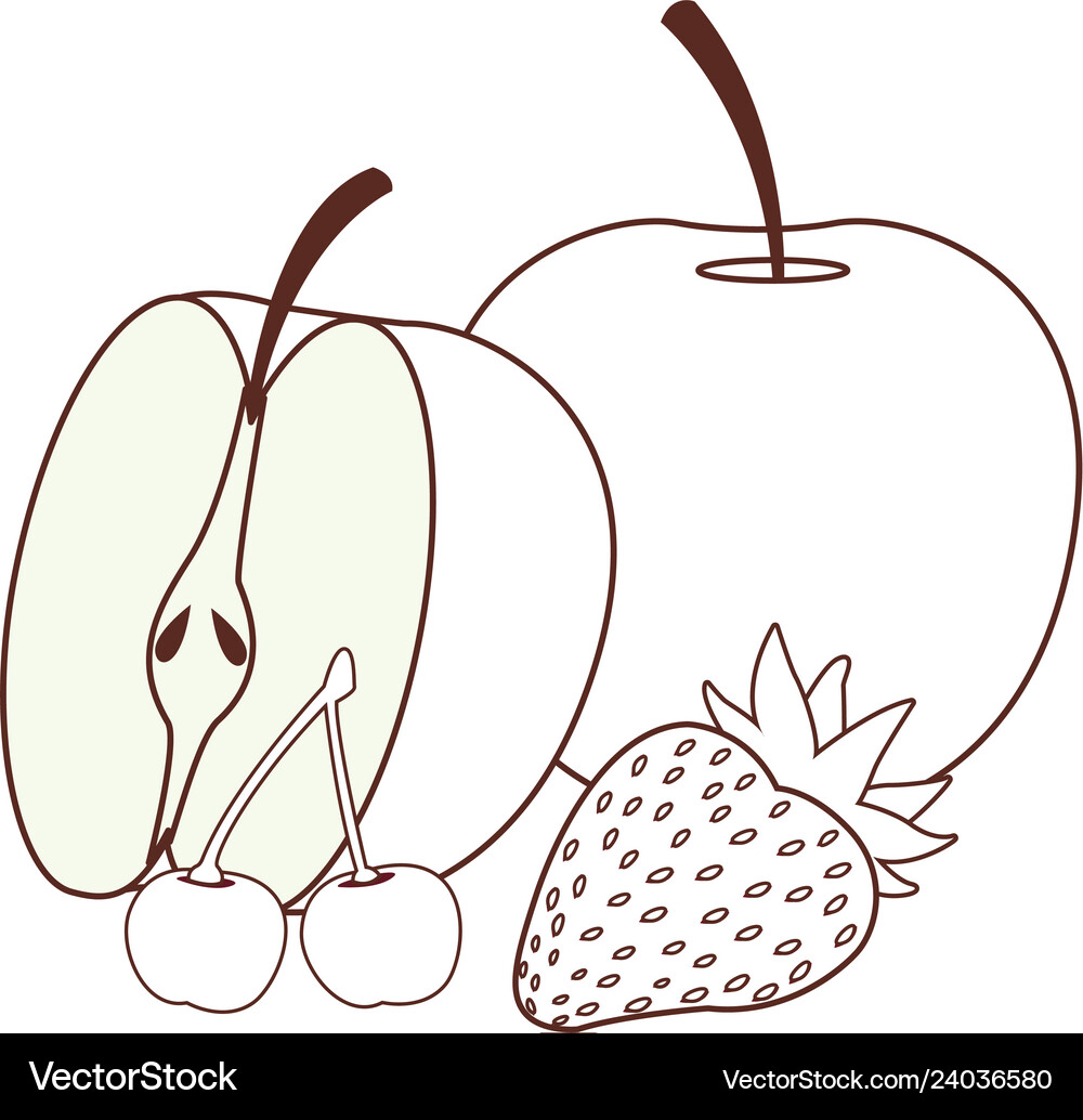 Fruit set icon Royalty Free Vector Image - VectorStock