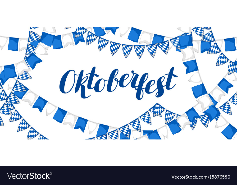 Garland With Flags Oktoberfest Beer Festival Vector Image