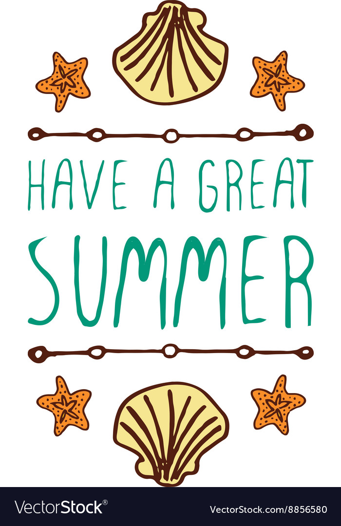 Hand-sketched typographic element with shell
