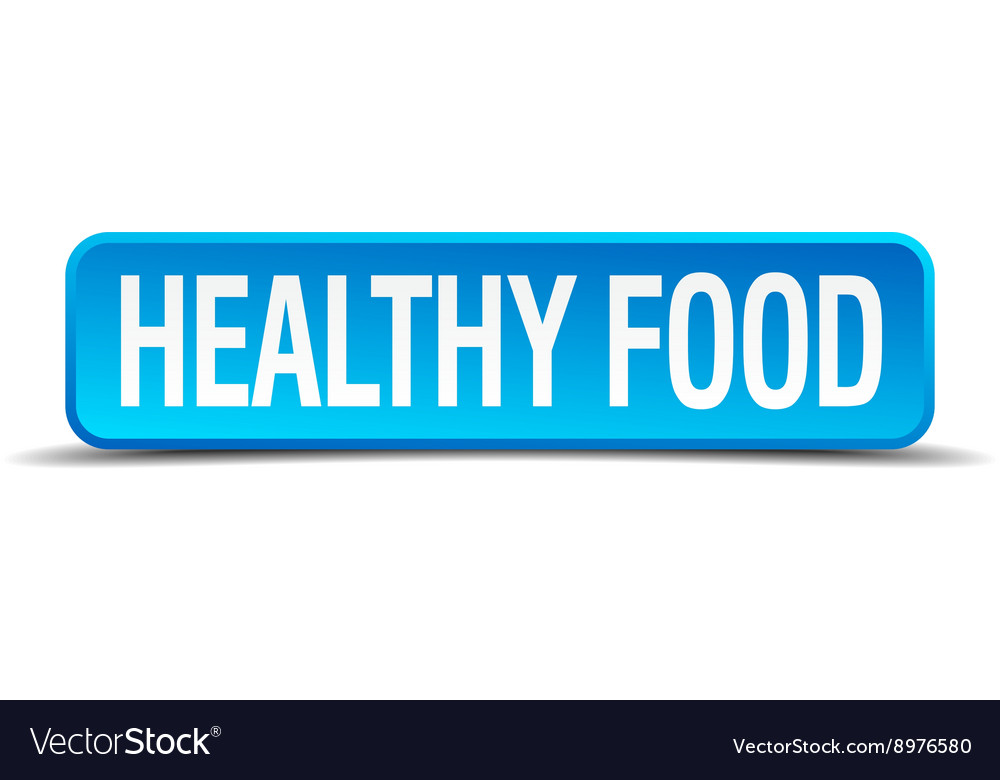 Healthy food blue 3d realistic square isolated