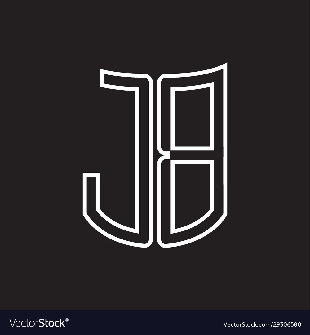 Jb logo monogram with ribbon style outline design