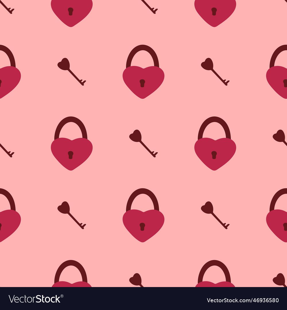 Lock with key seamless pattern