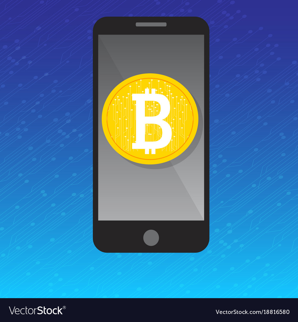 Mobile phone bitcoin payment concept