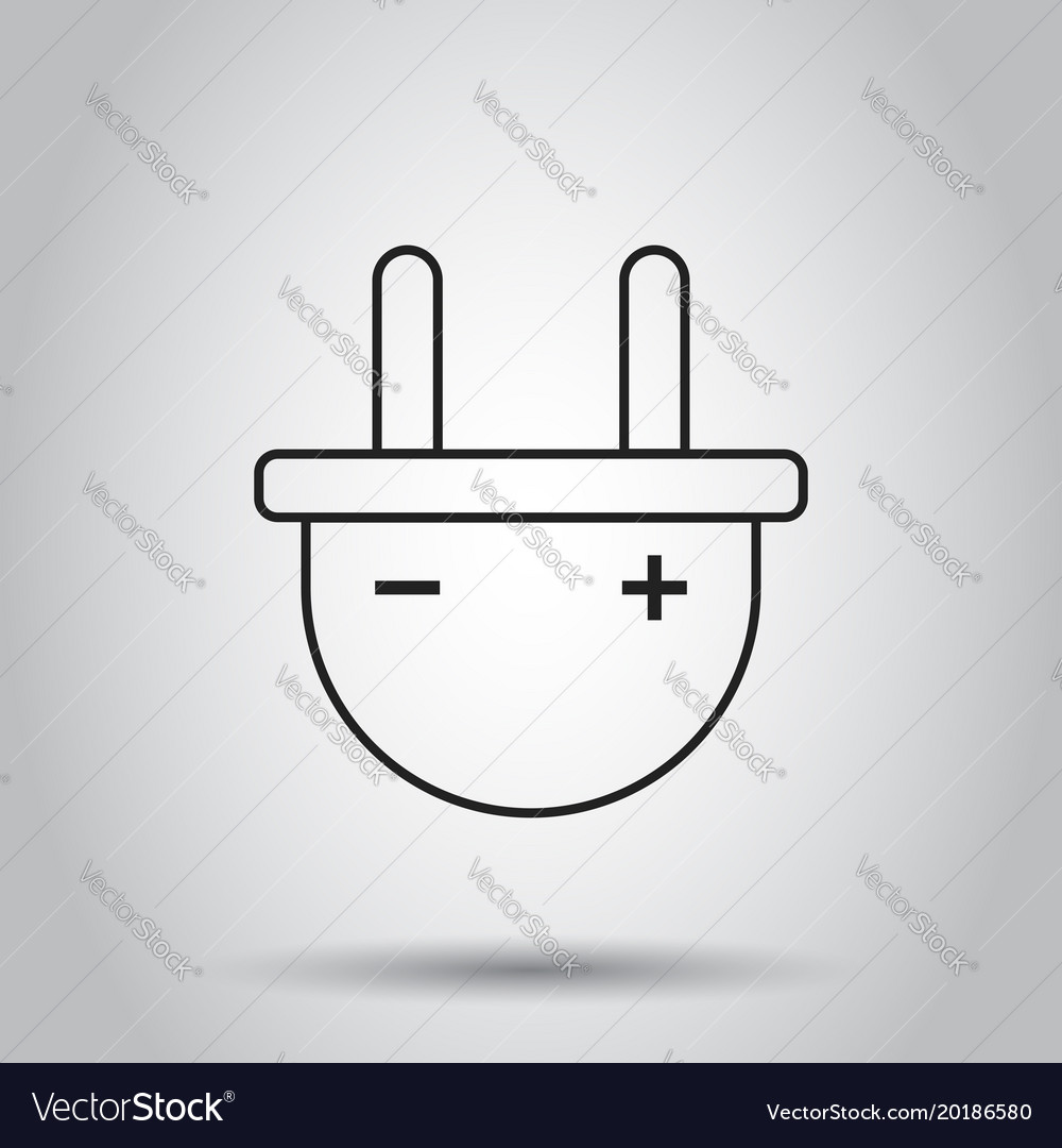 Plug socket icon in line style on isolated