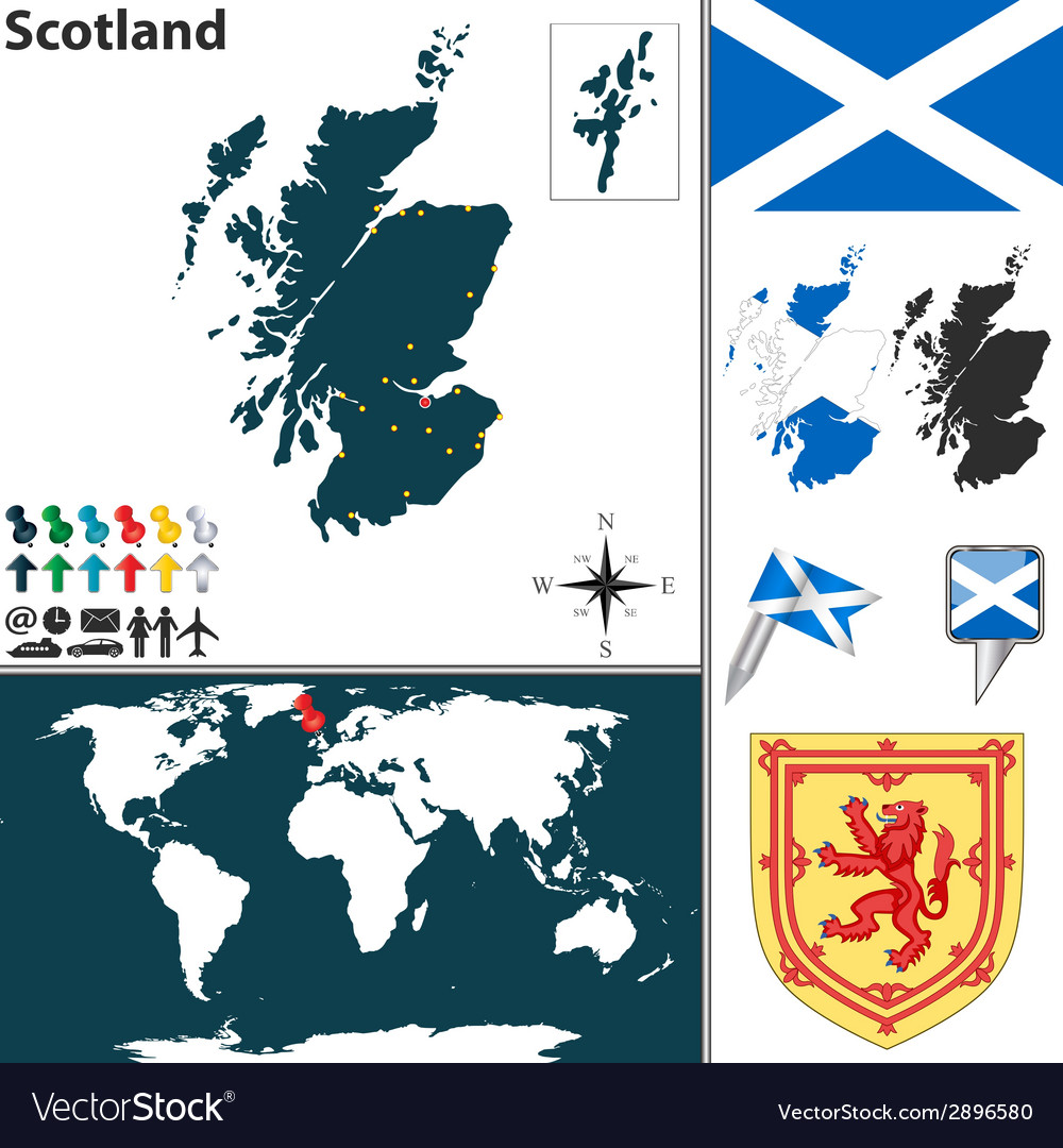 Scotland Map World Royalty Free Vector Image VectorStock Scotland Map World Vector 2896580