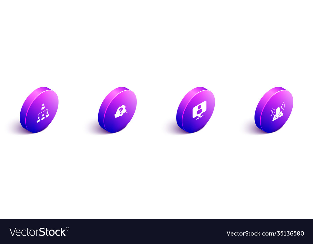 Set isometric hierarchy organogram chart question Vector Image Set isometric hierarchy organogram chart question