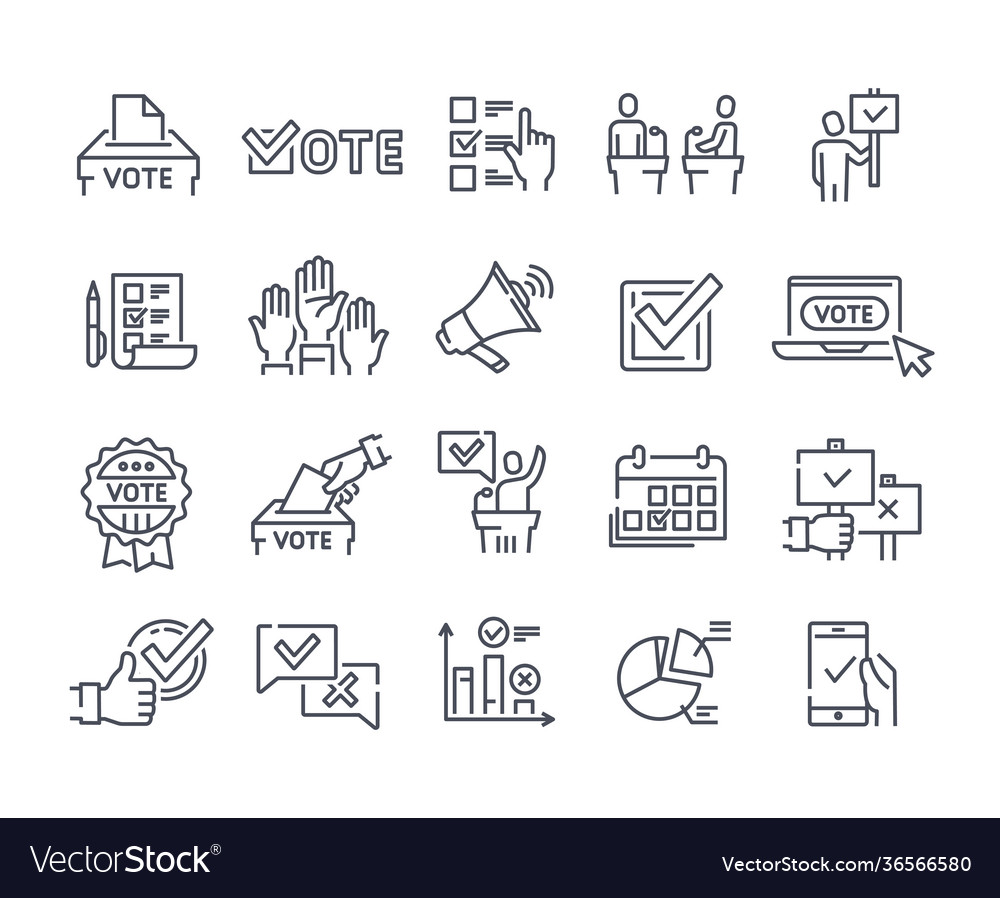 Simple set voting related icons Vector Image Simple set voting related icons