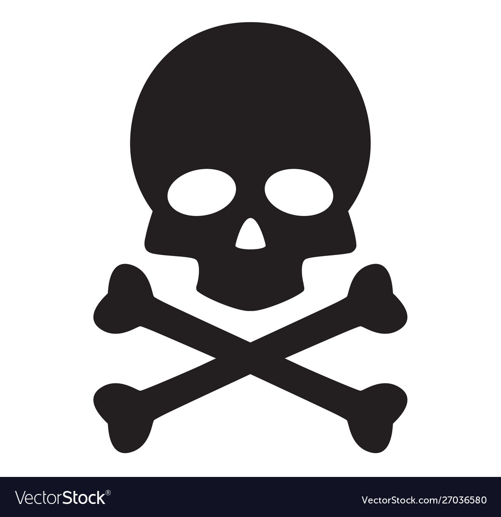 Skull and crossbones icon on white background Vector Image