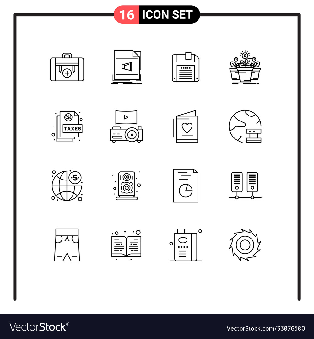 User interface pack 16 basic outlines tree