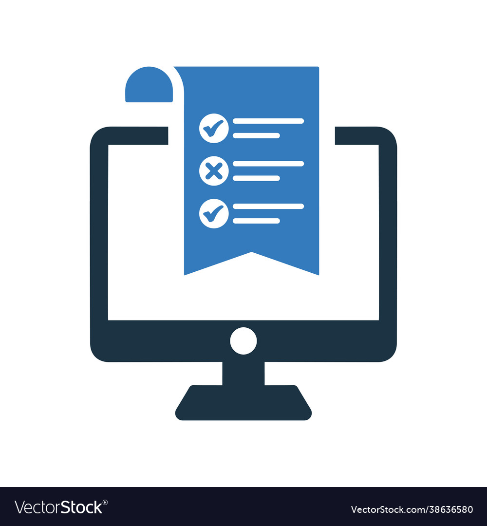 Web exam survey icon simple editable design