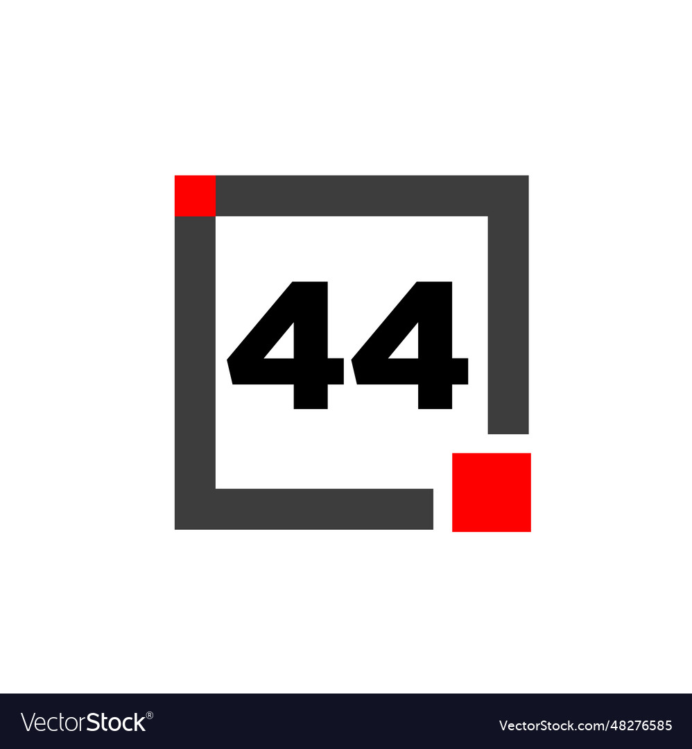 44 number with square icon dot monogram