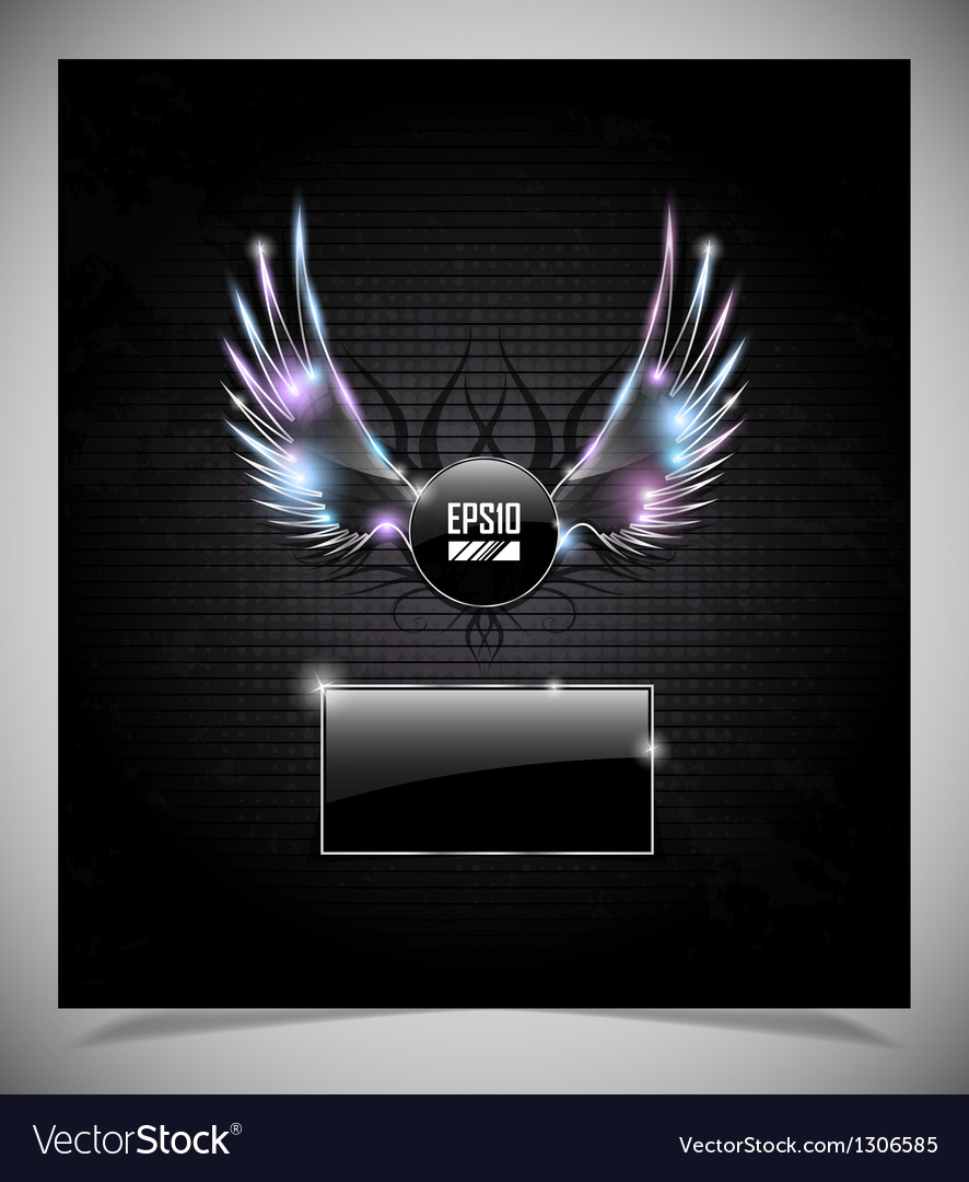 Abstraction dark background with wings