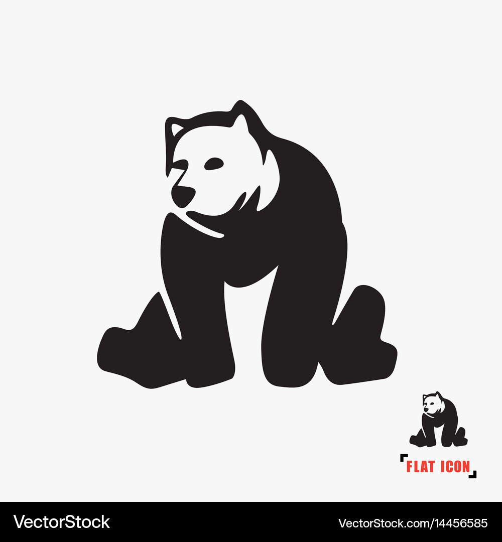 Bear flat icon Royalty Free Vector Image - VectorStock