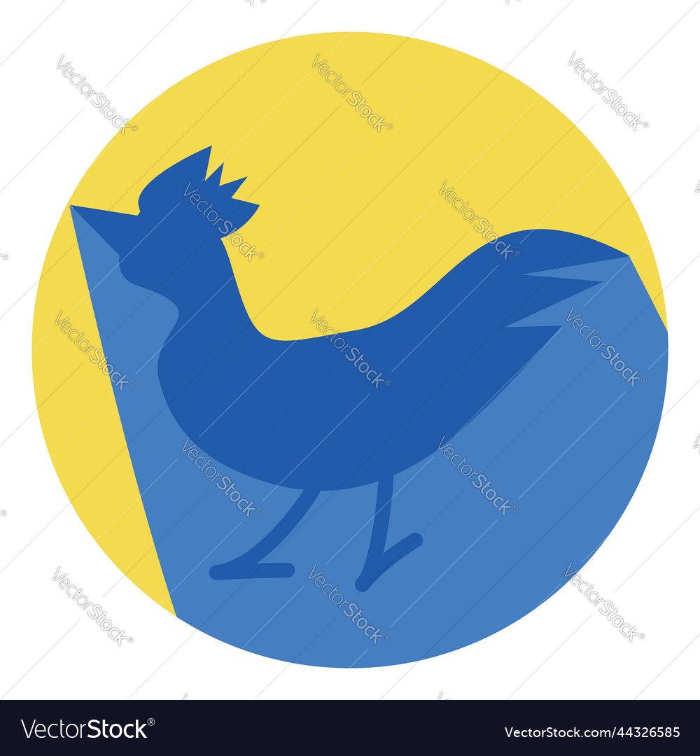 Blue rooster on a white background