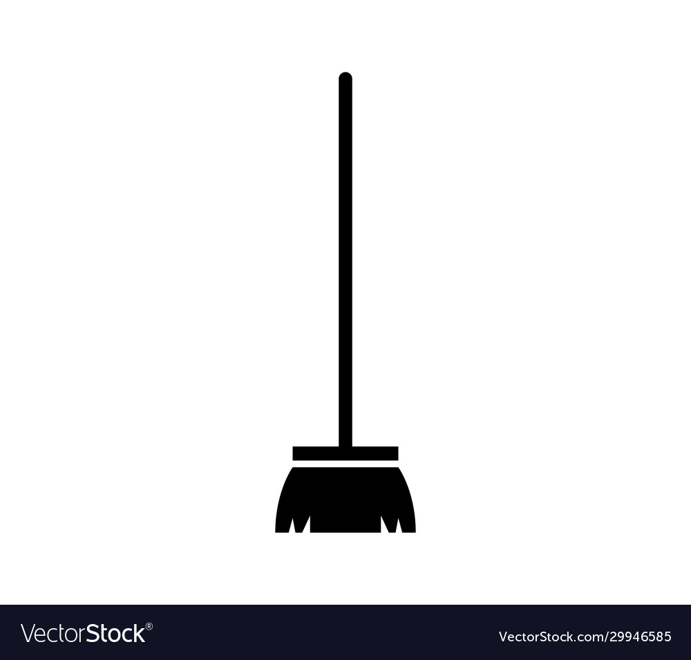 Broom icon in on white background