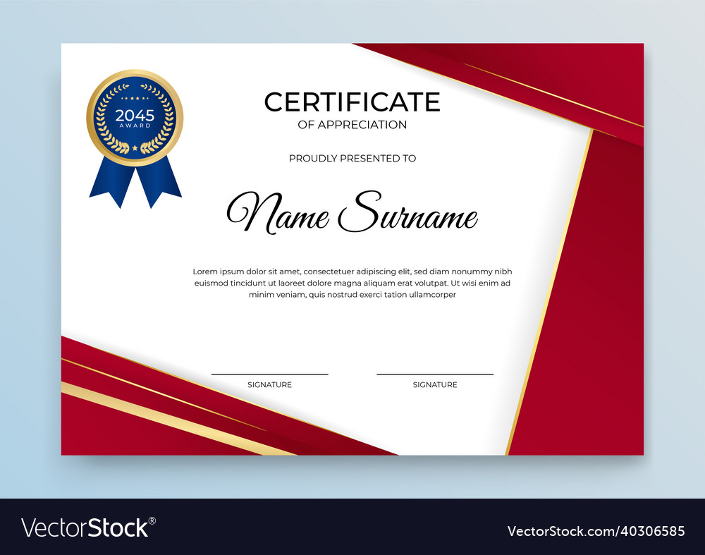 Certificate template banner with abstract Vector Image