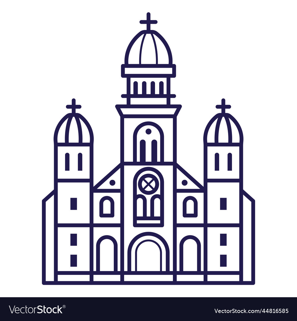 Christian cathedral or parish church icon Vector Image