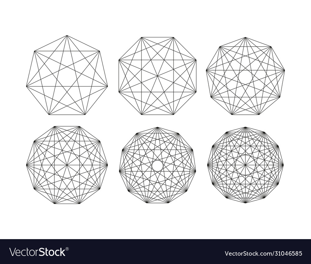 Christmas set polygon abstraction line icons vector image Christmas set polygon abstraction line icons