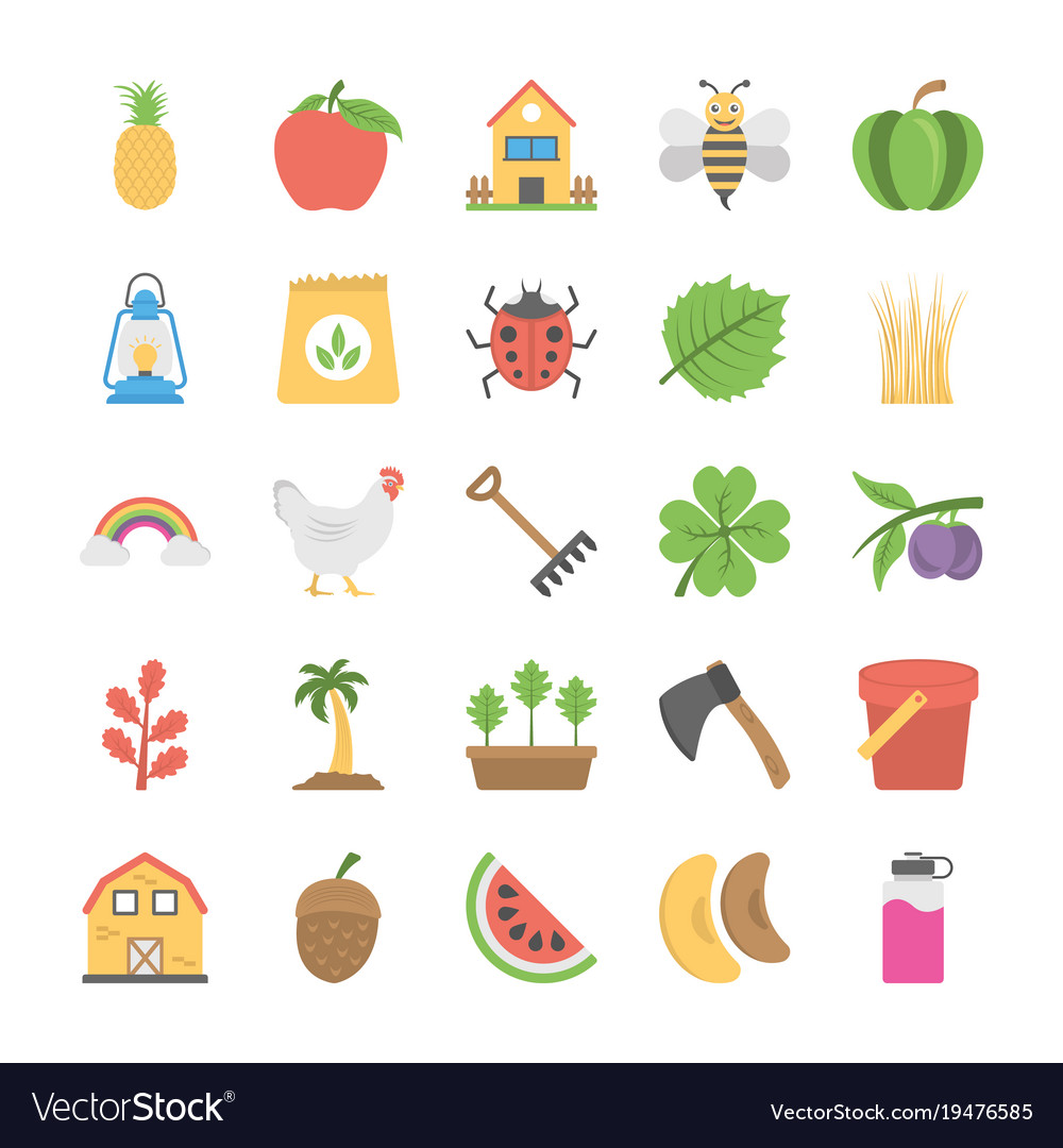 Collection of agriculture and farming flat icons