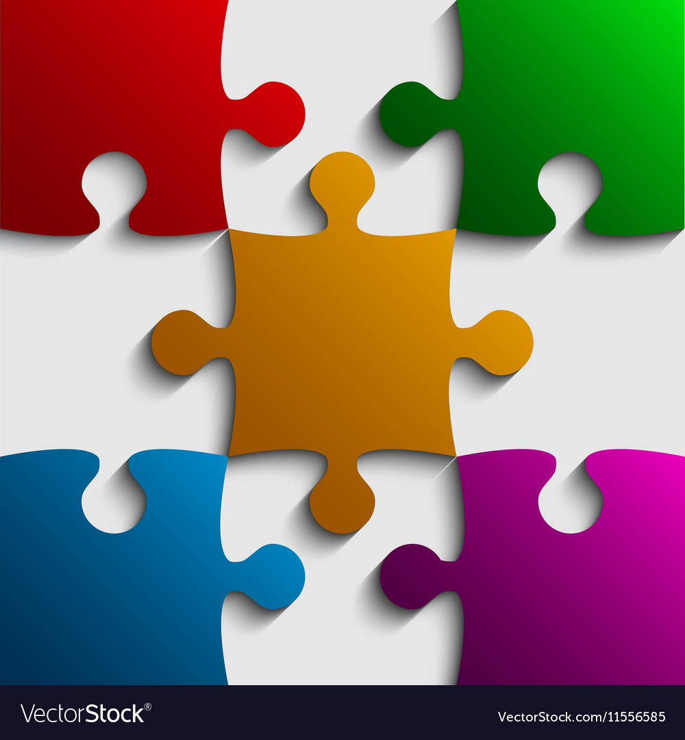 Color puzzles piece jigsaw - 9 pieces Royalty Free Vector