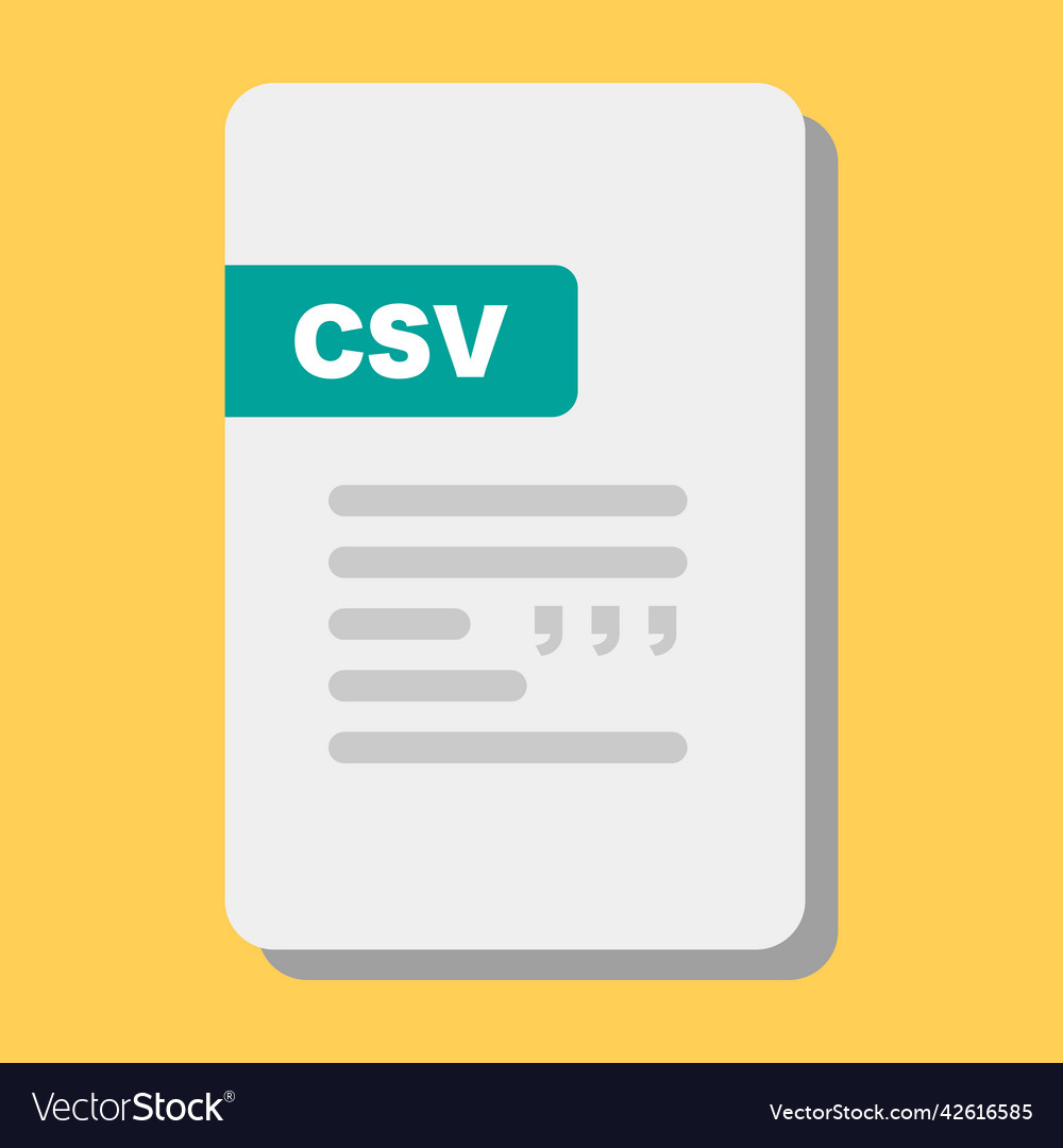 Csv file with a yellow background