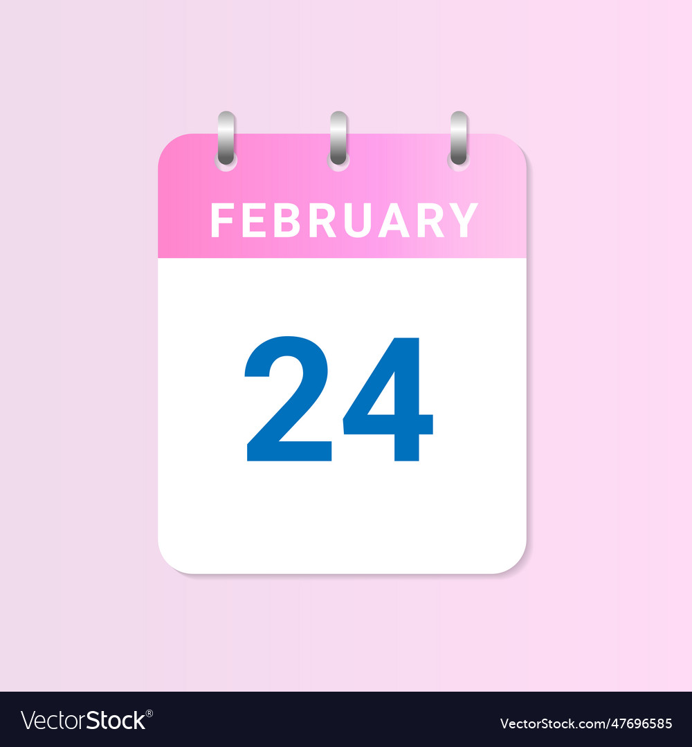 Day of 24th february daily calendar of february Vector Image