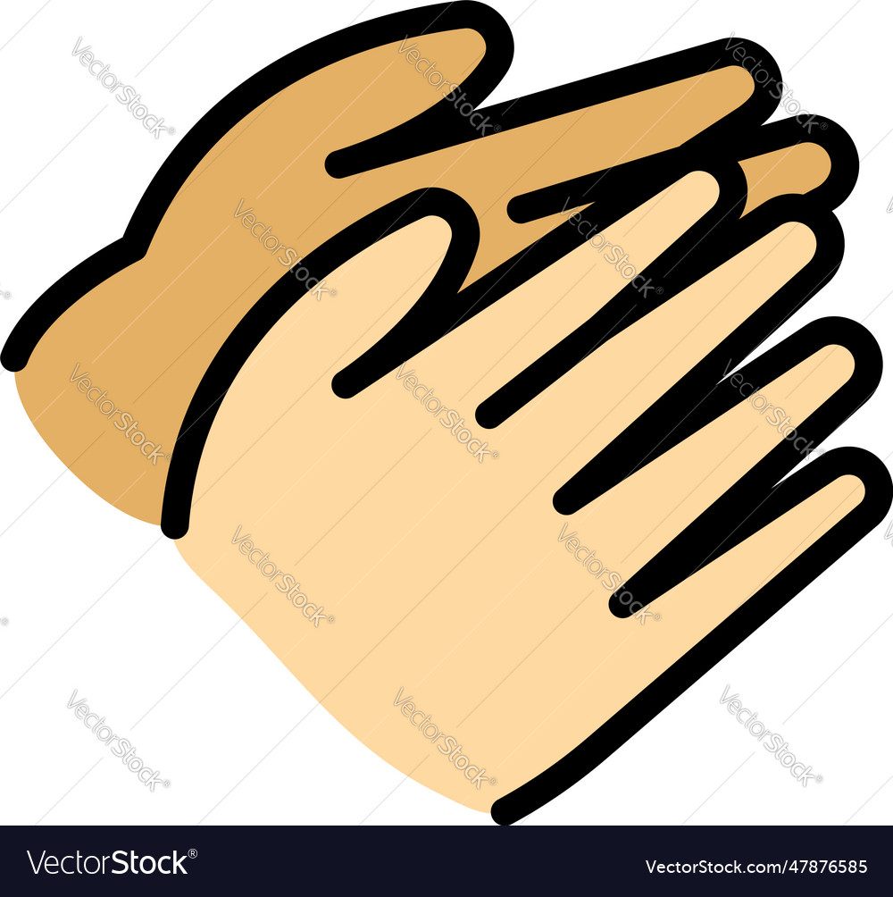 Emotion handclap icon flat Royalty Free Vector Image