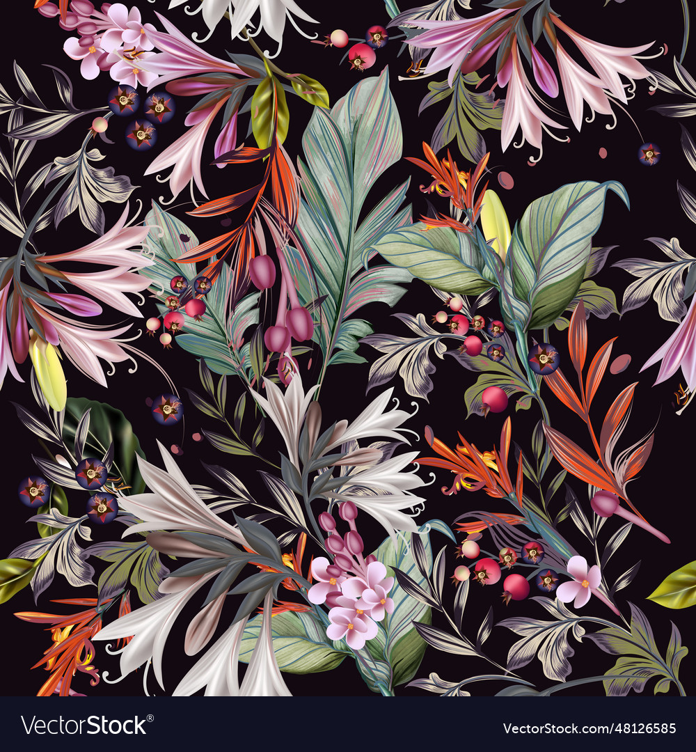 Fashion tropical seamless pattern Royalty Free Vector Image