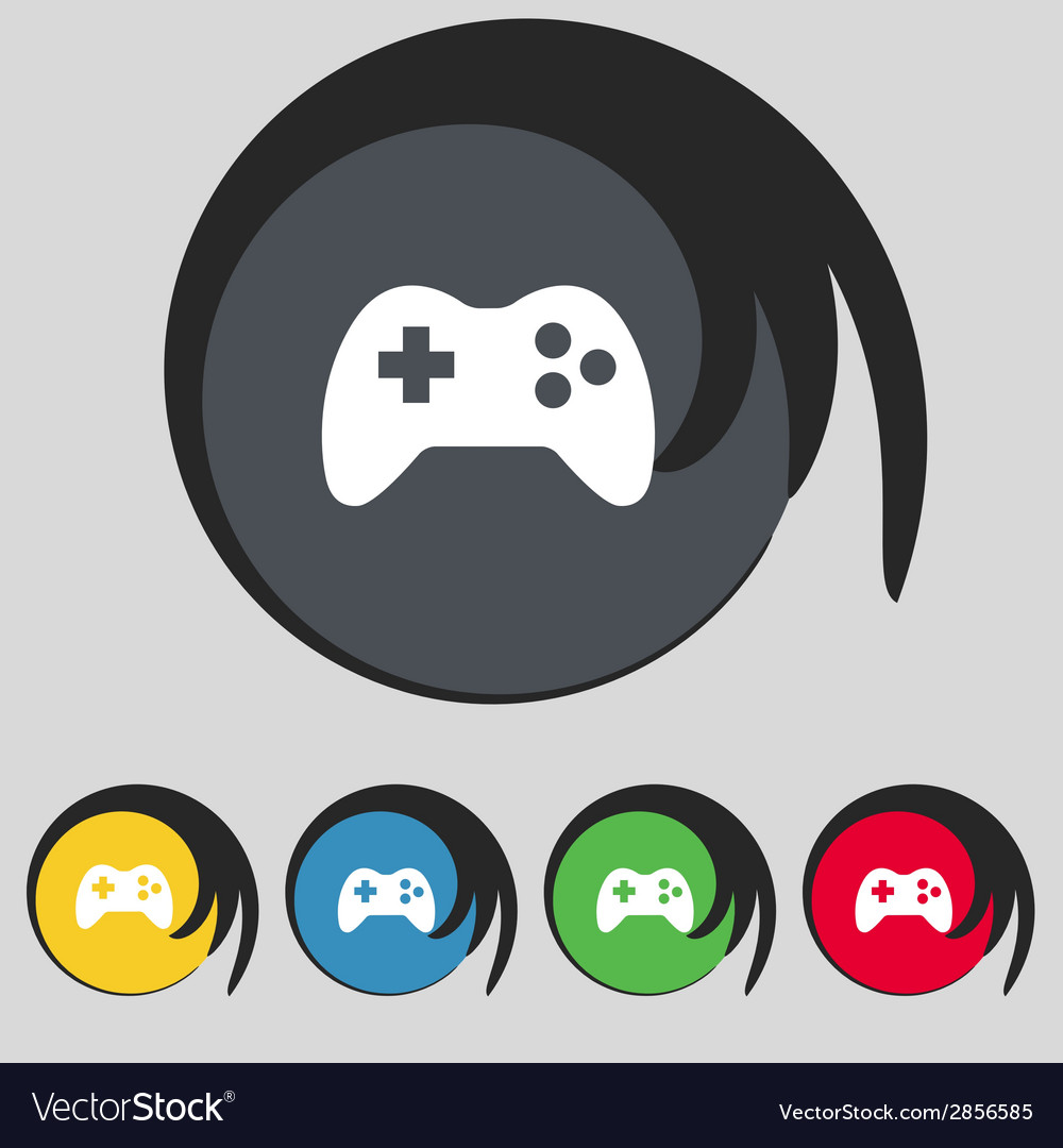 Joystick sign icon video game symbol set colourful