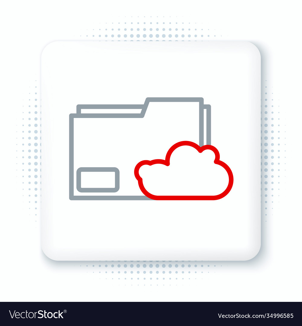 Line cloud storage text document folder icon vector image Line cloud storage text document folder icon