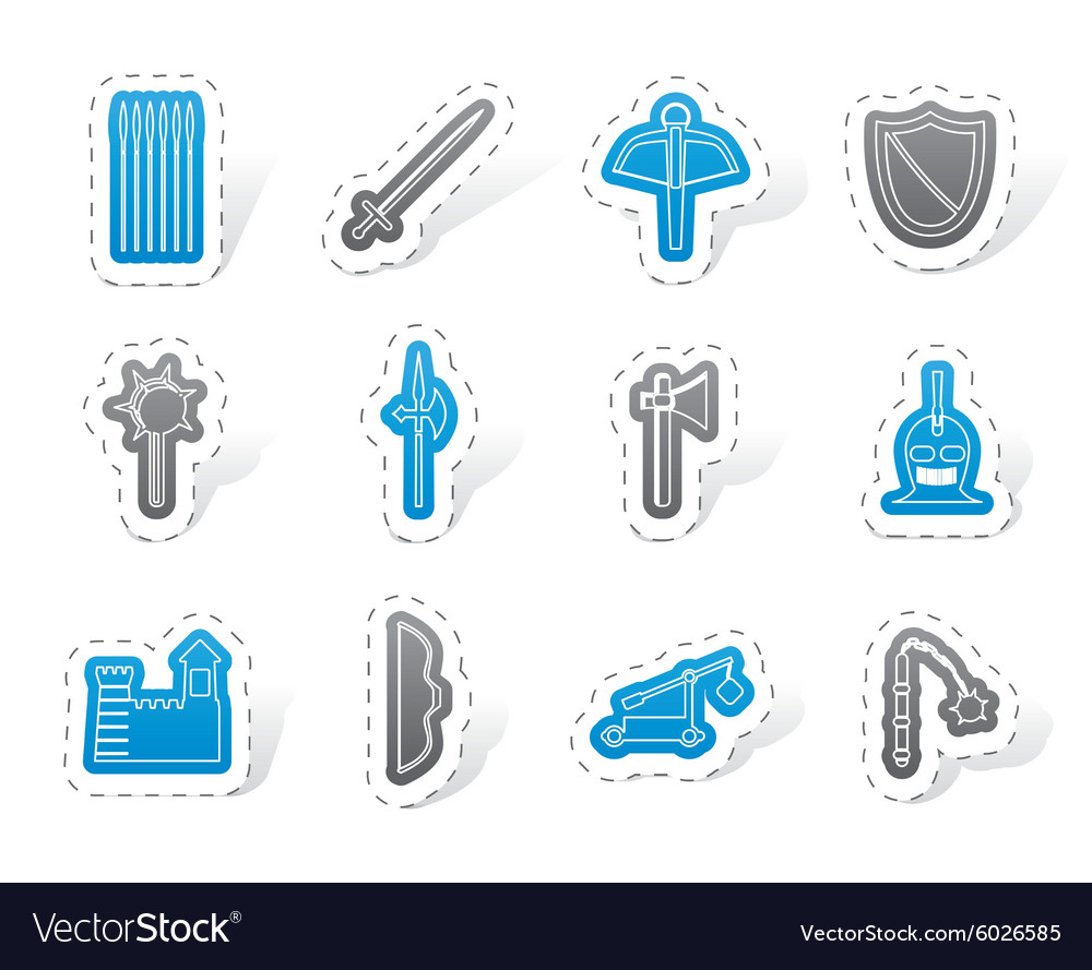 Medieval arms and objects icons