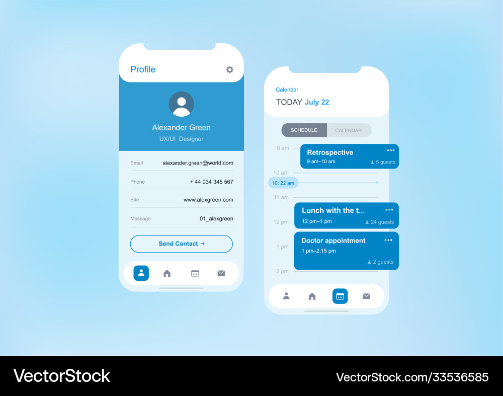 Mobile application template baisic screens Vector Image