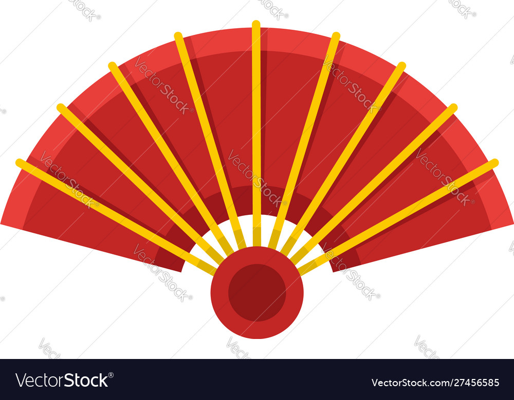 Open hand fan icon flat style Royalty Free Vector Image