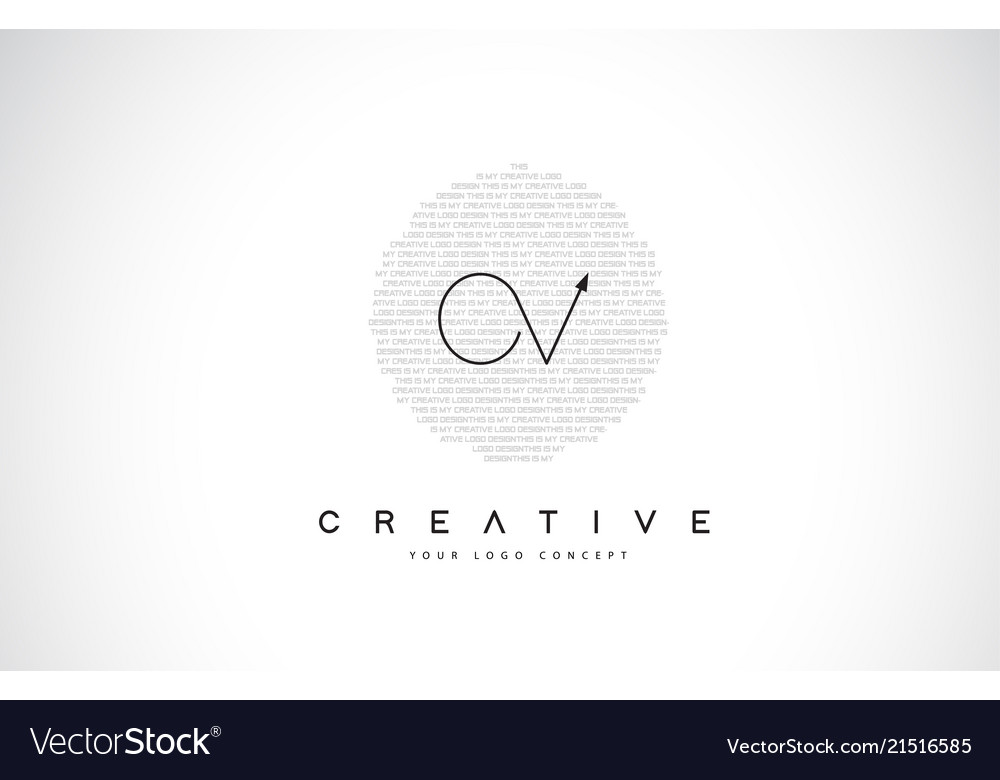 Ov o v logo design with black and white creative Vector Image