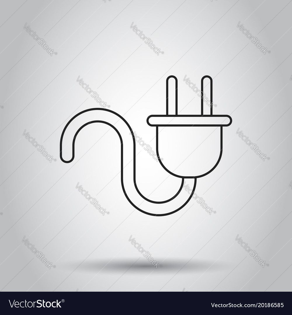 Plug socket icon in line style on isolated