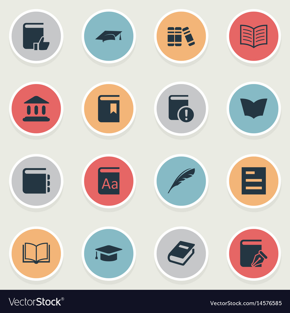 Set of simple books icons