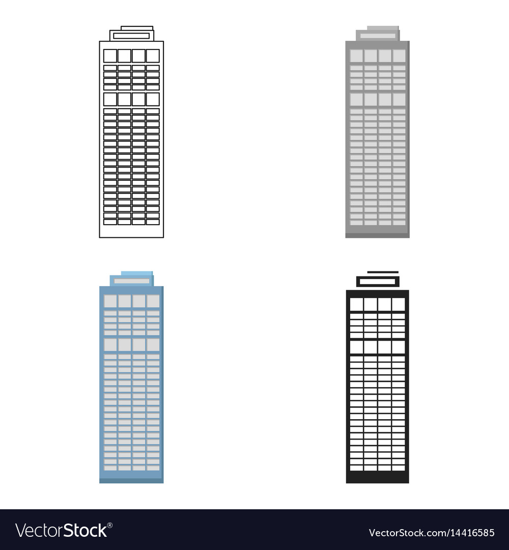 Skyscraper icon cartoon single building from