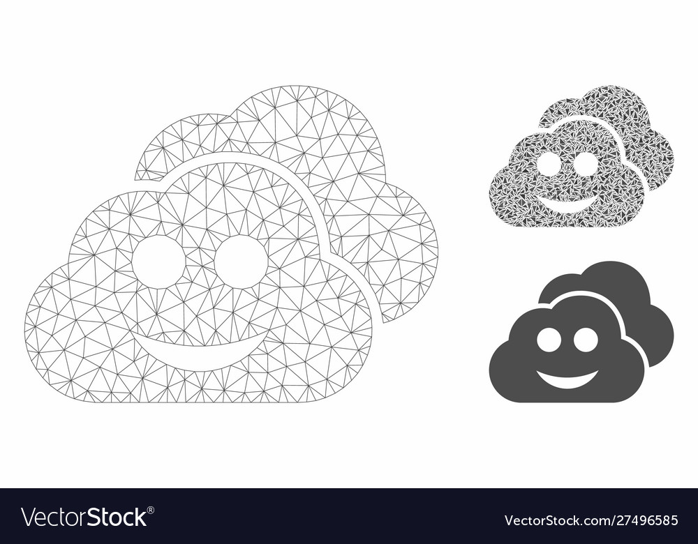 Smile clouds mesh 2d model and triangle