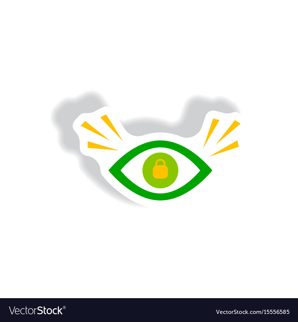 Stylish icon in paper sticker style eye problems